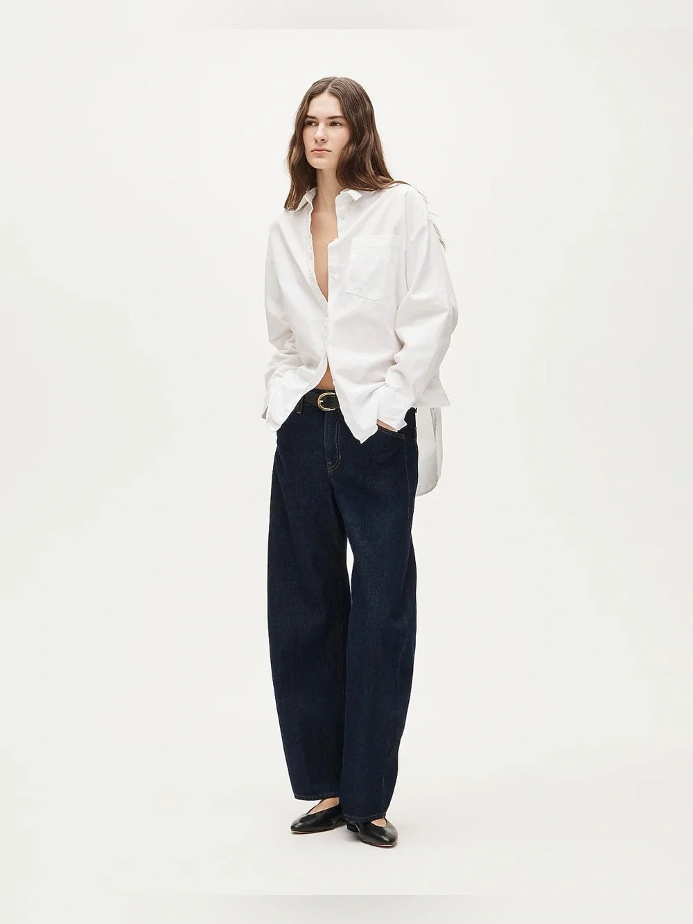 J.Crew Petite Étienne oversized shirt in lightweight Oxford in white